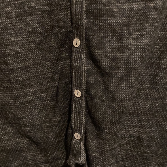 NOBO Thin Burnout Cute V-Neck Shirt With Tie Bottom & Buttons - Picture 3 of 8